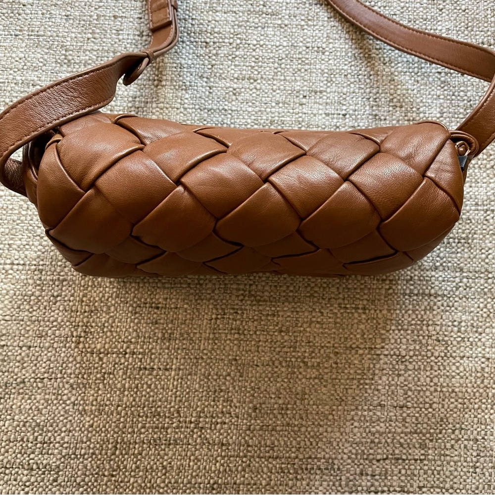 DUNE LONDON Woven Brown Leather Crossbody Bag - Picture 7 of 14